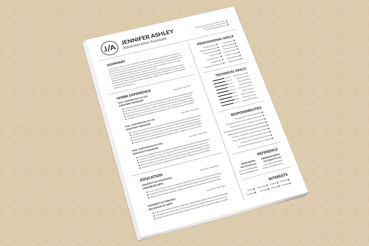 Assistant Resume, a Resume Template by Creative designer
