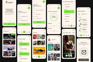 Gym Fitness Mobile Application, an UI Kit Template by CreativeShaper