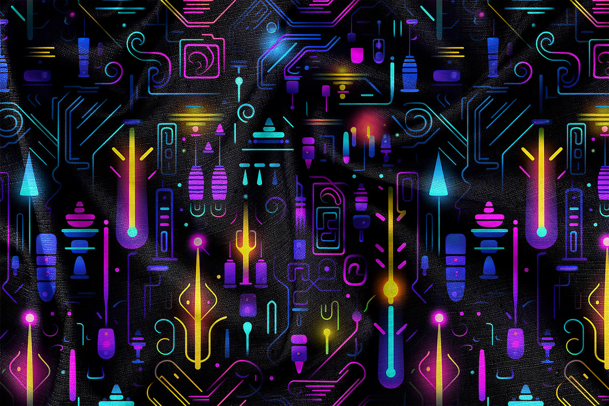 Neonized - Seamless Neon Patterns, a Pattern Graphic by Pixel Perfect Patterns (Photo 5 of 12)