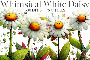 Whimsical white daisy Clipart, an Illustration by Designworld