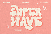 Super Wave - Retro Groovy Font, a Serif Font by Pandeka Studio (Thumbnail 1 of 14)