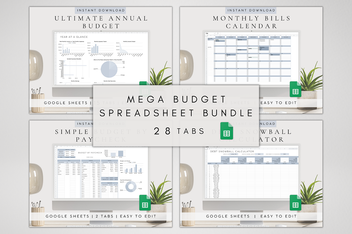 Digital Finance Spreadsheet Bundle, a Templates & Theme by BRANDcontent (Photo 1 of 8)