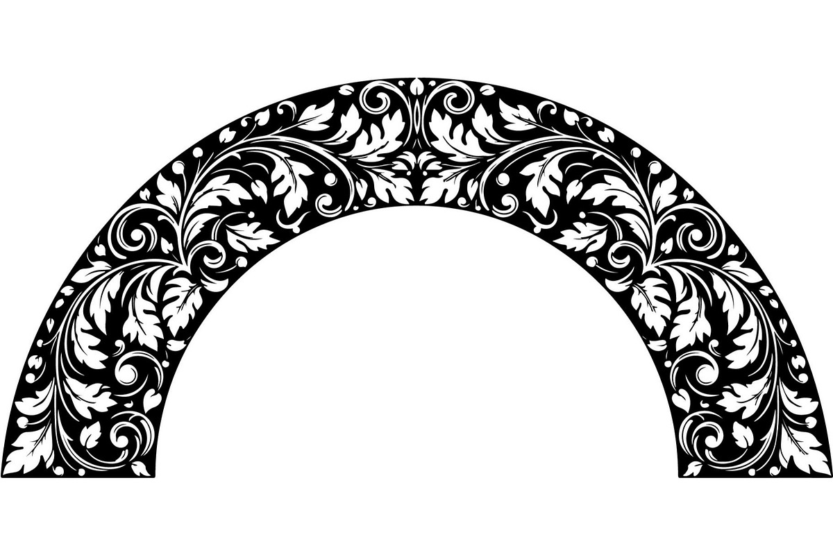 Vintage Ornamental Arch Frame Vector, a Decorative Illustration by Designer_Momina (Photo 12 of 21)