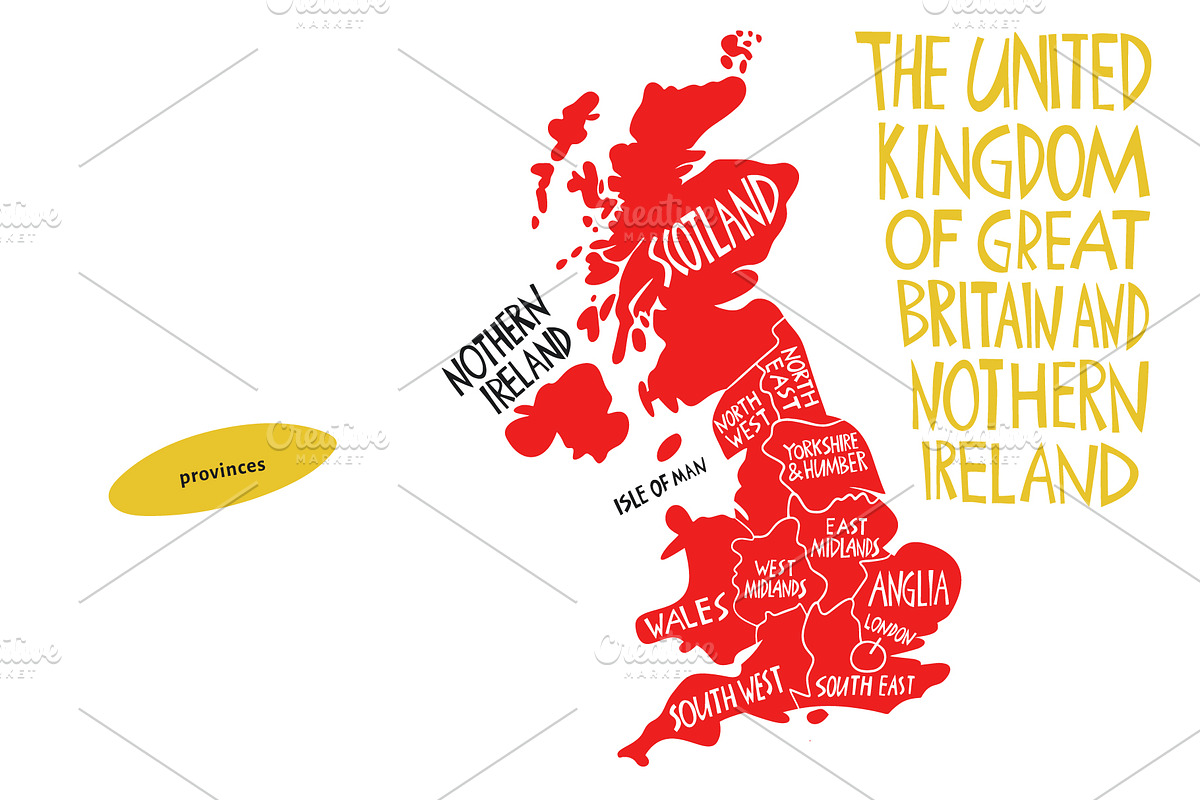 Great Britain. Hand Drawn Maps, an Illustration by Lubov Illustrations Shop (Photo 7 of 10)