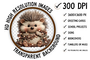 Funny Christmas Hedgehog Clipart, an Illustration by Craft Nest (Thumbnail 3 of 9)