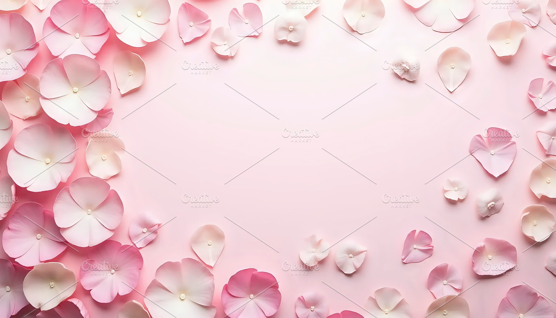 Subtle Pink Petals Pattern With Copy, a Photo by LOGOCREATIVE