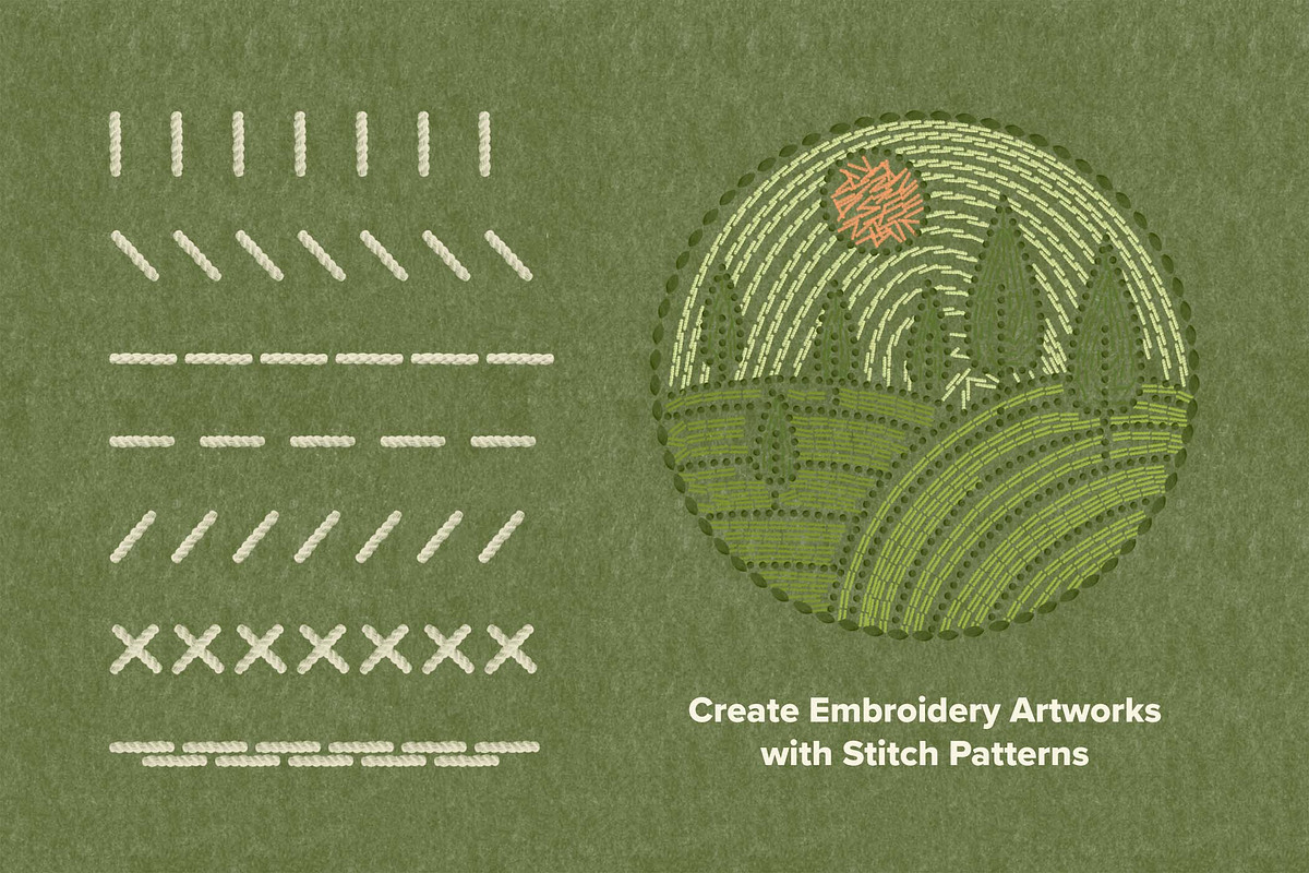 Stitch & Fabric Procreate Brushes, a Brush Add-On by Creative Veila (Photo 2 of 10)