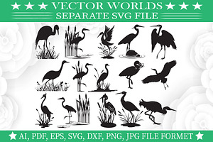 Great Heron Svg, Heron Svg