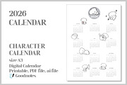 2026 simple character calendar, a Templates & Theme by dott (Thumbnail 3 of 3)