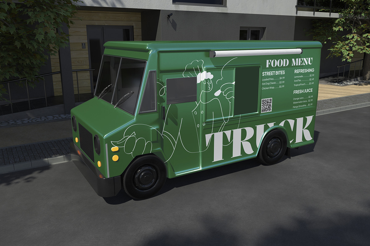 Food Truck Mockup, an Advertising Mockup by Unerispace (Photo 5 of 5)