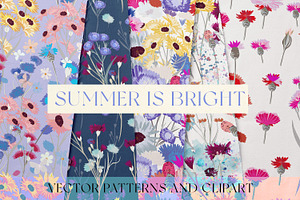 Summer is bright vector set patterns, a Pattern Graphic by FleurArt