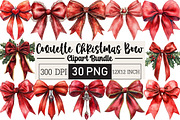 Red Coquette Christmas Bow Clipart, an Illustration by Black Bird Studio (Thumbnail 1 of 6)