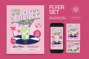 Summer Party Flyer, a Flyer Template by graphicook