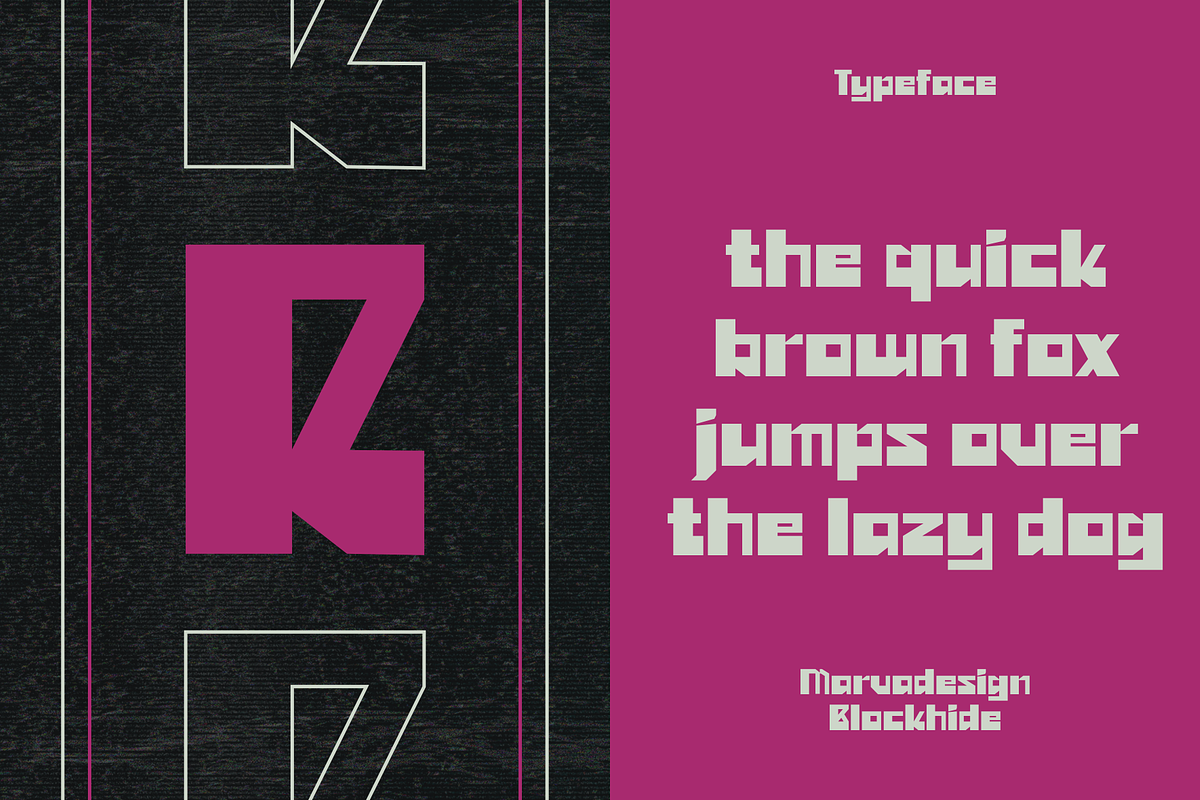 Blockhide - A Modern Techno, a Sans Serif Font by Marvadesign (Photo 2 of 6)