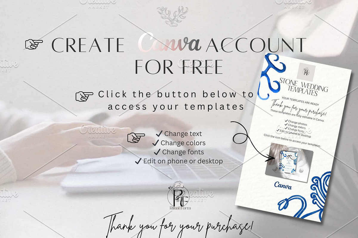 Blue Wedding Invitation Template Can, a Templates & Theme by Alisa Mikibith Art (Photo 9 of 10)