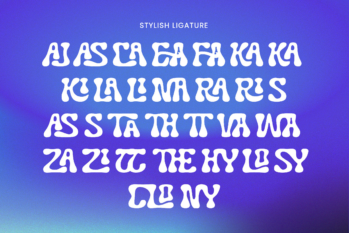 Cloudy Symphony - Psychedelic Font, a Script Font by AQR Studio (Photo 9 of 9)