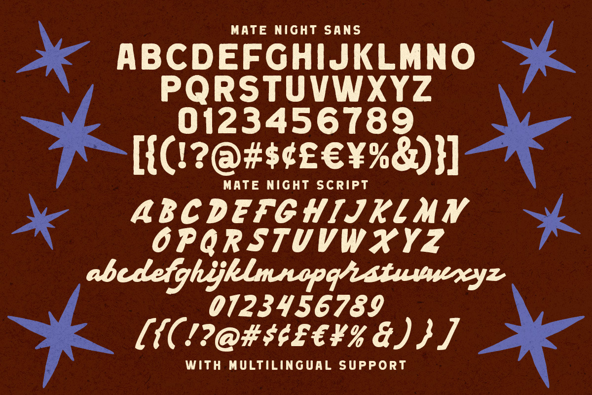 Mate Night Font Duo, a Script Font by Letterhend Studio (Photo 9 of 9)