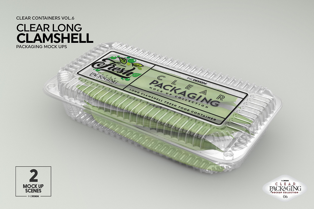 Long Clamshell Packaging Mockup, a Packaging Mockup by INCDesign (Photo 6 of 12)