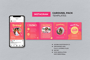 Pink Fashion Instagram Carousel, a Social Media Template by UICreative