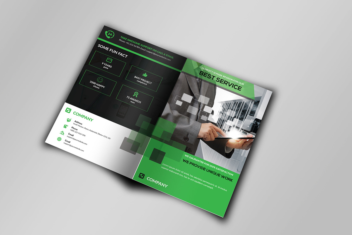 5 Clean Business Bi Fold Brochure, a Brochure Template by Imagine Design Studio (Photo 14 of 17)
