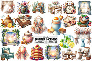 Summer Cottagecore Morning Clipart, an Illustration by Pixels.Craft (Thumbnail 1 of 9)