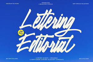 Lettering Editorial + Swashes, a Script Font by IM Studio