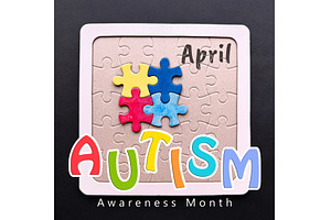 Autism Awareness Month concept with, a School & Education Photo by tilialucida