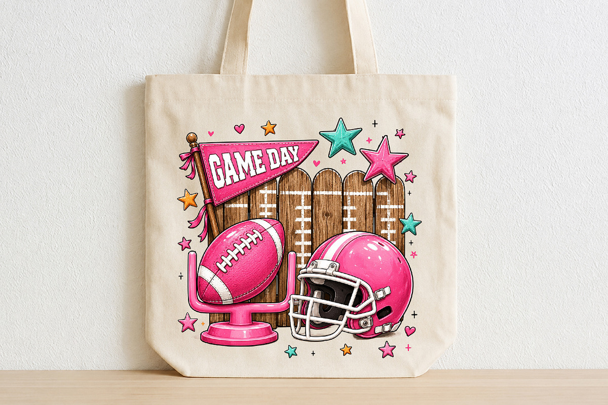 Preppy Football Game Day PNG, a Seasonal Illustration by CraftArtStudio (Photo 2 of 4)