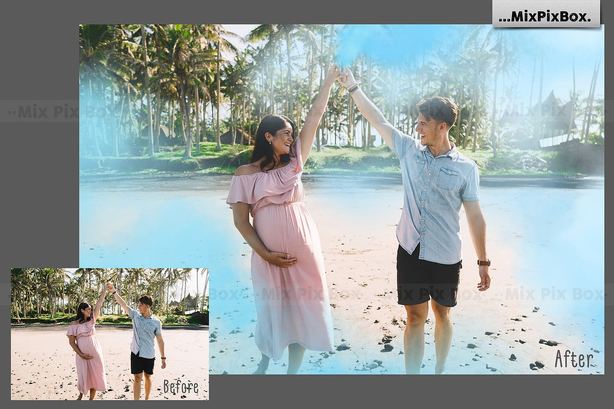 Pink and Blue Smoke Bombs Overlays, a Layer Style Add-On by MixPixBox (Photo 4 of 4)