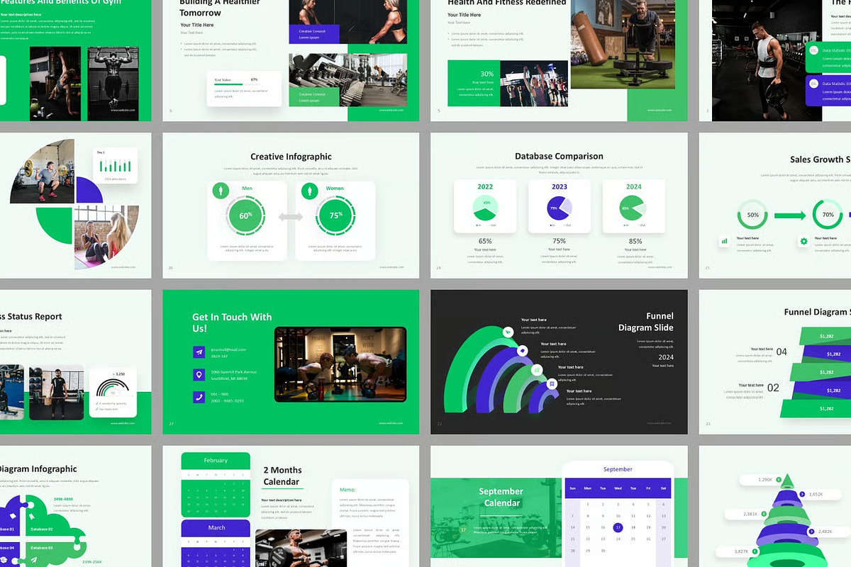 Gym & Fitness Google Slides, PPoint preview 2