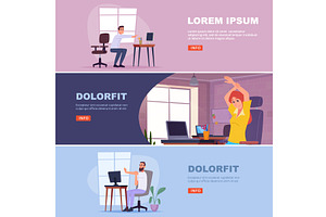 Office yoga. busy freelancers or, a Finance Illustration by Onyx