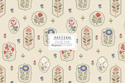 Delicate Tossed Botanical Vignettes, a Pattern Graphic by Print Diaries (Thumbnail 2 of 5)