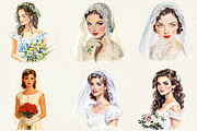 Wedding Retro Girl Clipart, an Illustration by OK Design (Thumbnail 5 of 5)