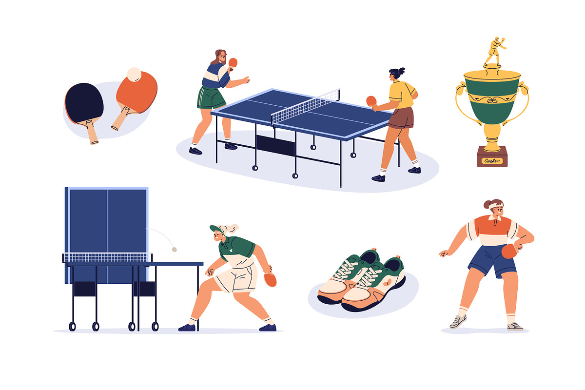 People play ping-pong, table tennis, a Sport Illustration by Good Studio (Photo 3 of 3)
