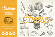 Hand drawn cheese illustrations, a Food Illustration by Natalya Levish (Thumbnail 1 of 3)