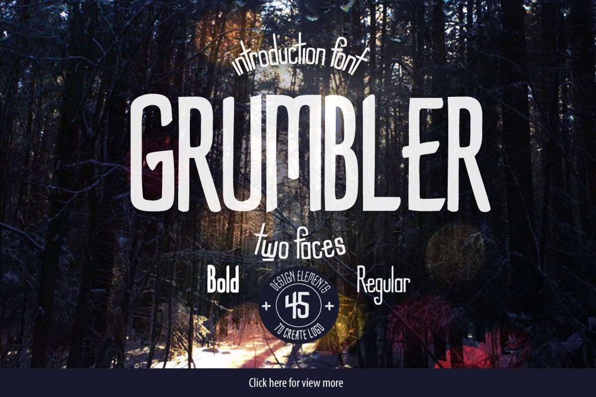 Grumbler font + logo elements set