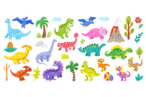 Hand drawn dino. Dinosaur, cartoon, an Animal Illustration by Valerie Bodnar