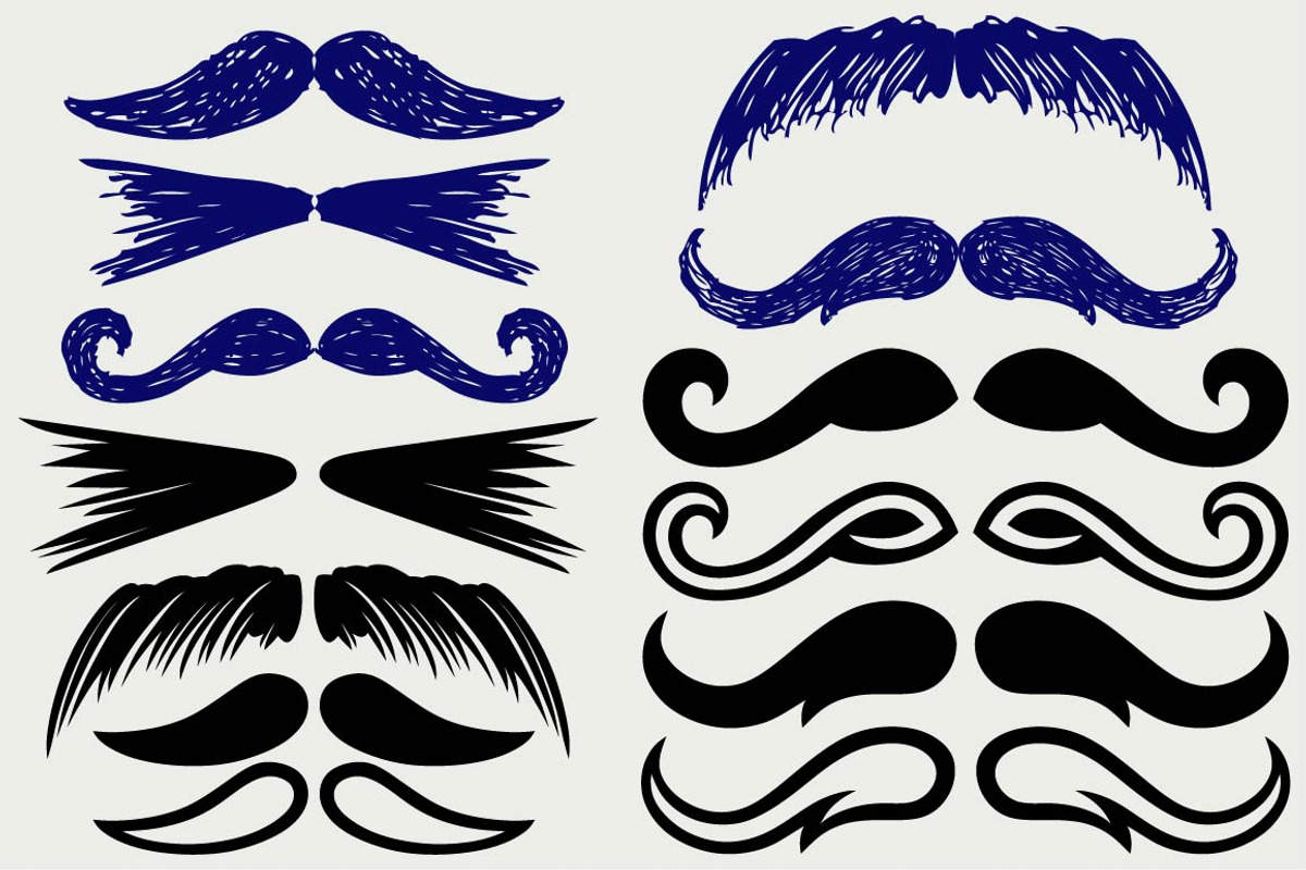 Set mustache human SVG, an Outline Icon by LineworkStock