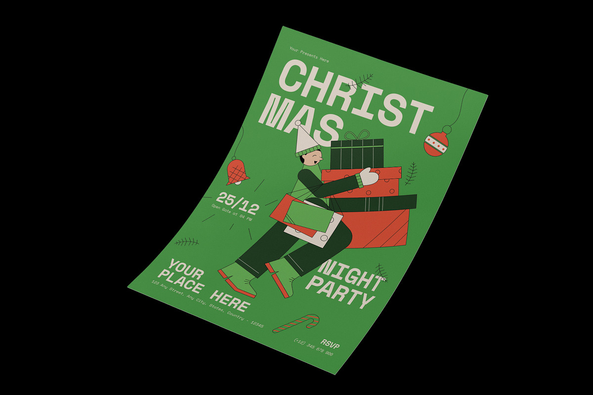 Green Christmas Flyer, a Flyer Template by Neermana (Photo 2 of 4)