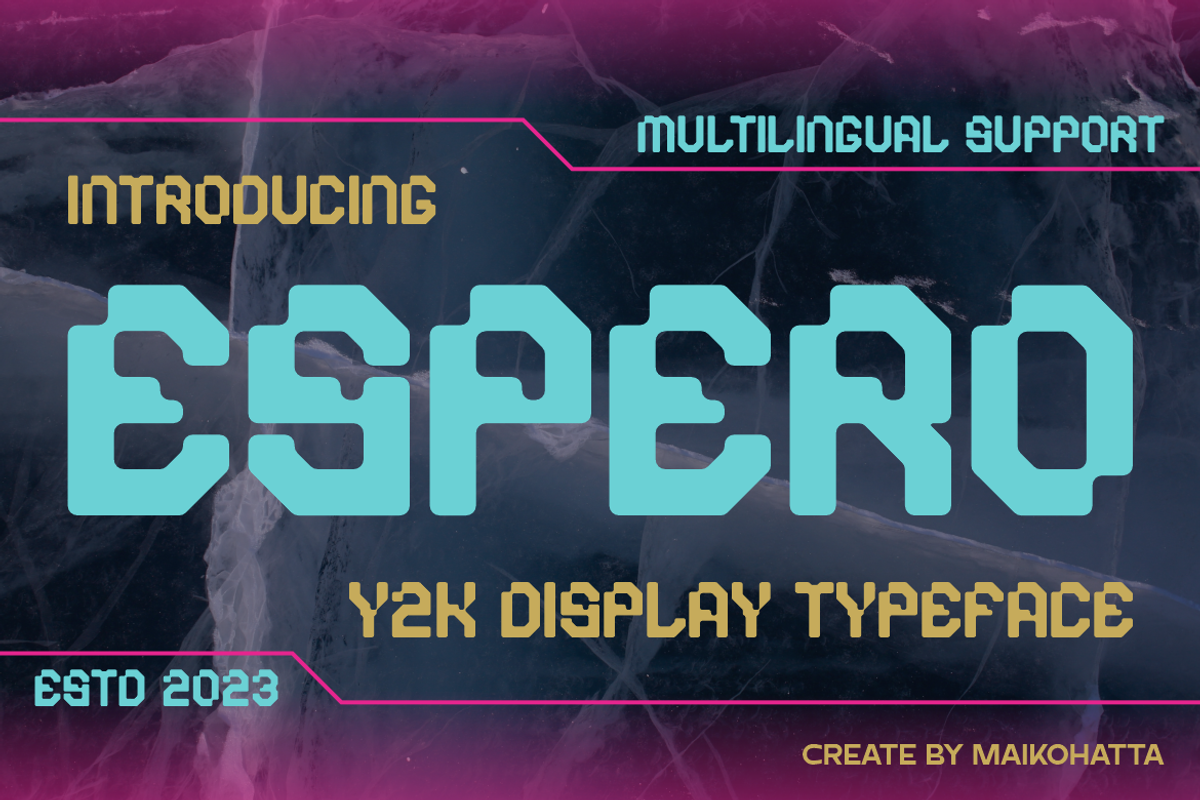Espero - y2k Display Typeface, a Handwritten Font by MaikoHatta (Photo 1 of 7)
