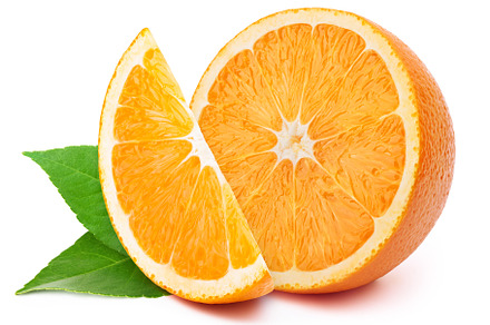 Orange slices isolated on white stock photo containing orange and half