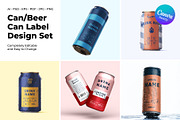 Beer Can Label Packaging Set 5 Cans, a Print Template by Fabian_Design (Thumbnail 1 of 6)