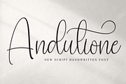 Andutione | Script Font, a Handwritten Font by Scratchones (Thumbnail 1 of 9)