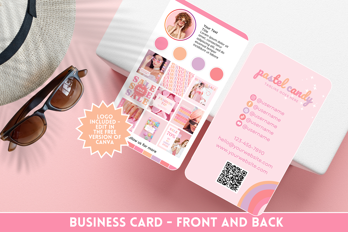 Business Card Template - Pastel, a Business Card Template by SunshineStudioBoutique (Photo 1 of 9)