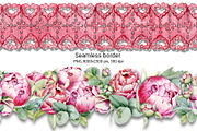 Peonies, floral digital paper, a Pattern Graphic by Artmanata (Thumbnail 3 of 10)