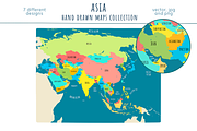 Asia Maps Collection, an Education Illustration by Illustrationsforteachers (Thumbnail 3 of 8)