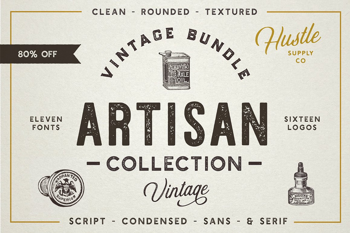 SALE | The Bestseller's Font Bundle, a Sans Serif Font by Hustle Supply Co. (Photo 3 of 62)