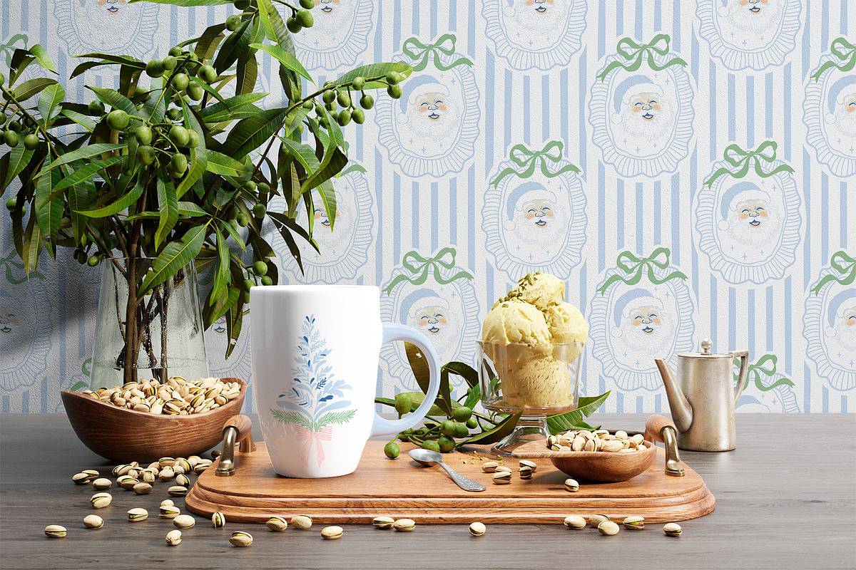 Grandmillennial Christmas patterns, a Pattern Graphic by Tani Kuzminka (Photo 8 of 23)