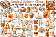 Watercolor Neutral Autumn Clipart Bu, an Illustration by Sublimation Artist (Thumbnail 1 of 6)