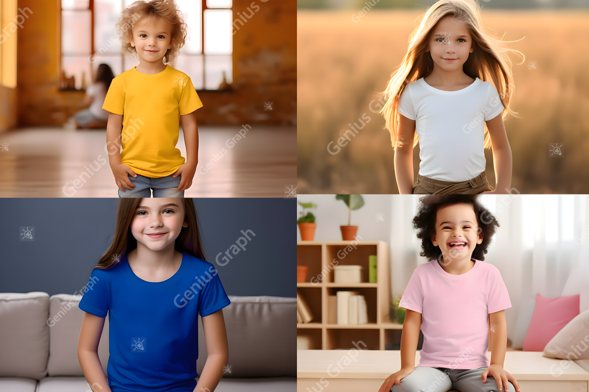 Kids Bella Canvas T-Shirt Mockup Set, a Shirt Mockup by Genius Graph (Photo 2 of 3)